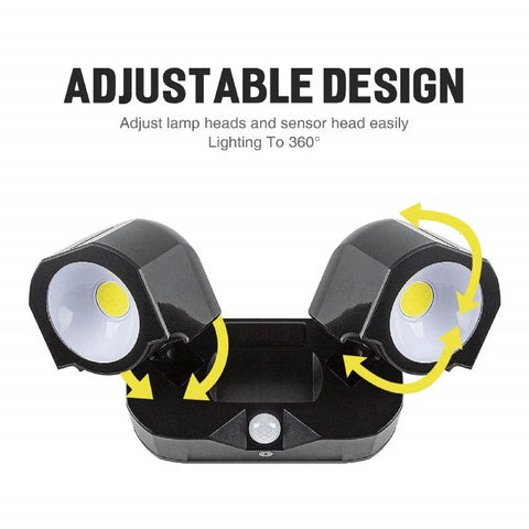Super Bright Outdoor Motion Sensor Security Light Wireless COB Battery Powered IP44 Waterproof Adjustable Design
