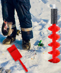 6 Inch Floating Rotating Ice Fishing Auger Drill Bit With 2 Ice Anchor Drill Adapters And 2 Blades Nylon Attachment on ice