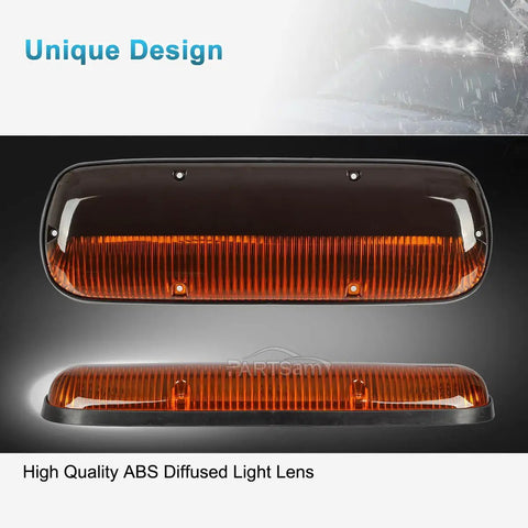 Beefed Up Amber Cab Marker Roof Running Light Covers with ABS Plastic for Silverado and Sierra Pickup Trucks 2002 to 2007