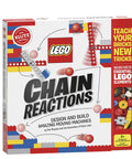 Chain Reactions Design And Build Amazing Moving Machines Kit For Curious Makers And Kid Engineers With Hands On STEM Fun Create Mind Blowing Rube Goldberg Style Setups And Awesome Moving Builds. LEGO kit box