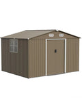 Outdoor Storage Shed 10 Foot By 8 Foot Waterproof Metal Tool Shed With Lockable Sliding Door And Air Vents For Garden Tools