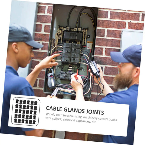 Technicians working with 100 Piece Cable Connectors And Glands Kit Made From PP Material For DIY Friendly Setup Waterproof Wire Glands Joints