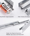 Full Extension 20 Inch Drawer Slides Six Pairs Side Mount With Metal Ball Bearing Rails Heavy Duty 100 Lb Load Capacity