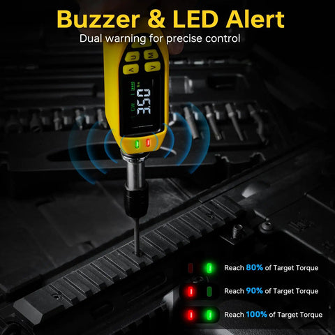 Pro Grade Digital Torque Screwdriver Kit With Three Point Five To Seventy Point Eight Inch Pound Range And One Percent Accuracy for precise control