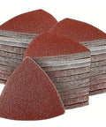 30 Piece Set Of 80mm Triangular Sanding Discs featuring hook and loop back for DIY and woodworking.