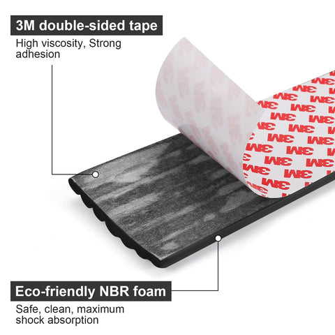 Tot Safe Edge Corner Protectors 16 Foot Ultra Plush Foam Bumpers With Rock Solid Adhesive For Sharp Tables And Desks showing 3M double-sided tape and NBR foam.