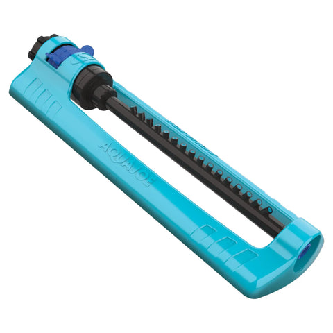 Oscillating Sprinkler With Adjustable Spray And 16 Clog Resistant Nozzles Metal Base For Up To 3600 Sq Ft Coverage Compatible With Garden Hoses