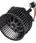 Heavy Duty Front Heater Motor AC Blower Assembly With Fan Cage For Audi A4 A5 Q5 showing fan blades and connector wiring.