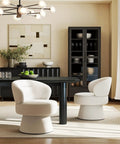 360 Degree Swivel Accent Chair In Soft Chenille Boucle Upholstery in dining room setting, modern design