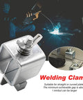 Close-up of Rock Solid Aluminum Alloy Butt Welding Clamp Kit With 8 Pcs Silver Wings for auto body panel welding jobs.