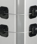 Boss Level Fridge Lock For Kitchen Cabinets And Pantry Drawers Heavy Duty Combo Padlock kid safe setup on fridge door.