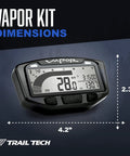Vapor Digital Speedometer Tachometer Gauge Kit For Polaris Sportsman Ranger RZR ACE 2000-2019 Featuring RPM Graph, Speed Readout, Engine Temp, Ambient Temp, Resettable Distance, Clock, Ride Time, Odometer, Programmable LED Shift And Overheat Alerts dimensions 4.2 x 2.3 in