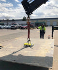Heavy Duty Switchable Lifting Magnet With 12000 Pounds Breakaway Force in use on large steel plate during outdoor lift.