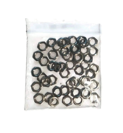 Heavy Duty Hex Panel Nuts 3/8 32 Thread 1/2 Inch Premium Brass Nickel Coating Rock Solid Mounting Kit Pro Grade Rack Hardware Zero Hassle Build And Install Easy Swap Pack Of Fifty Pieces
