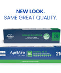 Replacement Filter For Whole House Air Purifiers MERV 16 20x25x4 Allergy Asthma Virus Filter box packaging with text "New Look. Same Great Quality."