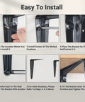 Step-by-step instructions on installing 16 Pack Heavy Duty Metal Floating Shelf Brackets 6x8 Inch Black L Shaped Shelf Supports