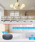 Wireless Dimmer Switch Kit With Remote Receiver For Alexa Voice Control dimming ceiling lamps, Alexa device displayed