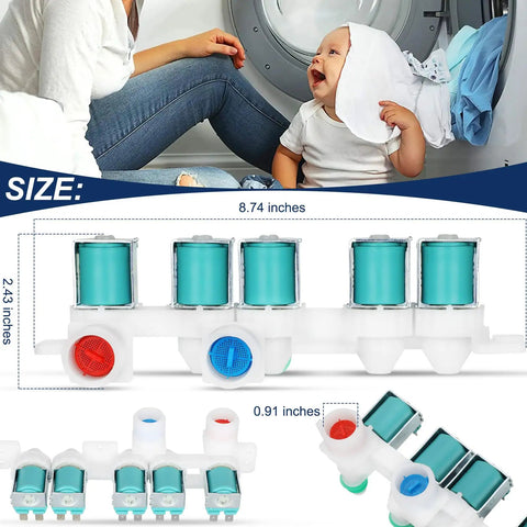 Samsung Washer Water Inlet Valve Assembly Upgrade That Stops Leaks Easy Install Durable ABS with size dimensions