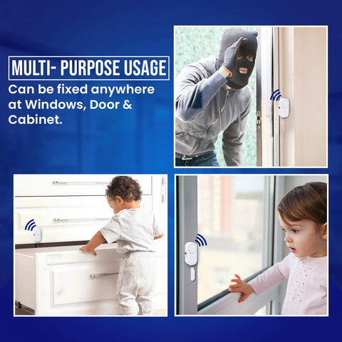 Piercing Alarm Home Security System 4 Pack Magnetic Sensor Easy To Install No Wires No Tools Required Protects Doors Windows Cabinets Gates And More Keeps Your Family Safe