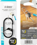 G-Series Dual Chamber Carabiner Size 3 Stainless Steel 1 Pack packaging showing key attachment feature