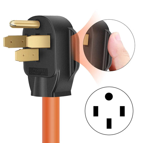 NEMA 14-50P To 6-50R Welder Adapter Cord Heavy Duty STW 8AWG 50 Amp 250V Power Lead plug design and prong layout