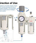 Diagram showing Heavy Duty 3/4 Inch NPT Air Filter Regulator Lubricator Combo With Water Separator 5 Micron Brass Element