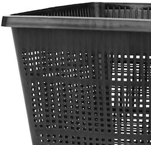 Eight Piece Pond Planting Basket Set For Aquaponics And Hydroponics With Free Hessian Squares includes seven inch square basket