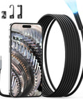 USB C Endoscope Camera With Light For IPhone Android And More 10 Foot Flexible Waterproof Borescope With 8 LED Lights