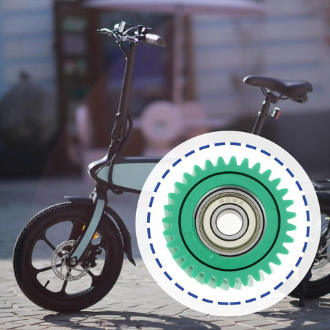 Electric bike with inset Three Pack Nylon Gear For Your Electric Bike Ride, 31T Drive Gear With 608 Bearing detail.