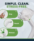 Multipurpose Toilet Wiping Aid 14.5 Inch Long Handle For Women And Men Toilet Paper Extender features grip, reach, release.