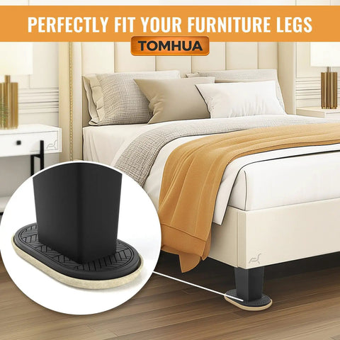 Heavy Duty Furniture Sliders For Hardwood Floors 8 Pack Extra Thick Oval Felt Sliders Measuring 9-1/2 Inch By 5-3/4 Inch Reusable Beige Furniture Movers For Effortless Moving Of Heavy Furniture