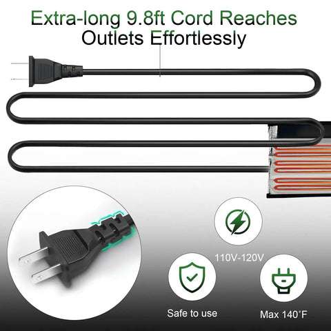 Outdoor Water Pipe Heating Blanket With 9.8 Foot Cord No-Fuss Freeze Prevention Heat Tape For Pipes And RV Hoses, plug detail