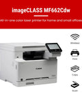 Color Wireless All In One Workhorse Duplex Laser Printer With Copier And Scanner MF662Cdw Delivers 26 Pages Per Minute Color Print