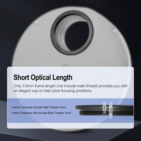 M54X0.75 Male To M48X0.75 Female Telescope Adapter Aluminum All Metal Construction With 4mm Optical Length Diagram