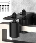 Heavy Duty Sliding Gate Guide Roller Hardware Kit With 3 Inch Black Nylon Wheels And Steel L Bracket, shown installed