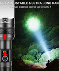 Person using Rechargeable High Lumen Flashlight With 100000 Lumens Hella Bright Long Range Beam Up To 5000 Ft USB C Fast Charge