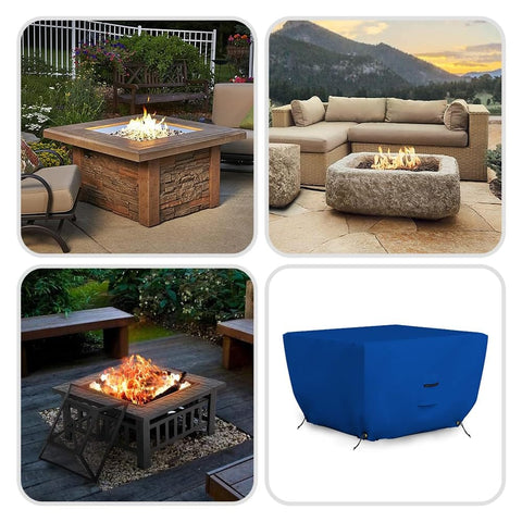 Heavy Duty Fire Pit Cover For Outdoor Use 30In L X 30In W X 12In H Waterproof UV And Weather Resistant 18 Oz PVC Coated Polyester