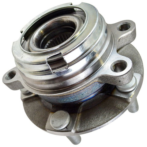 Close-up of Front Wheel Bearing And Hub Assembly For Infiniti JX35 2013, QX50 2019-2021, QX60 2014-2020, Nissan Altima 2007-2018, Maxima 2009-2021, Murano 2015-2018 Swap-In Ready, Durable Wheel Hub With Quiet Spin And Easy Install