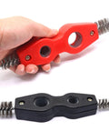 Two SWZHAI 4-in-1 copper pipe cleaners with red and black handles; built-in wire brushes for 1/2 and 3/4 in pipes.