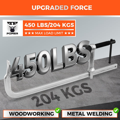 4 Pack 12 Inch Bar Clamps Set, Lightweight Drop Forged Steel F Clamps With Smooth Adjustment, 450 Lb Load Capacity, metal welding