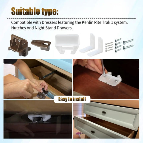 Kickstart Your Furniture Flip With This Solid 7 Pack R7321 Drawer Track Guide Kit Compatible With Kenlins Rite Trak One Systems installation example.