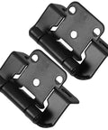 Brushed Nickel Self Closing Semi Wrap Cabinet Hinges, 1/2 Inch Overlay, Steel With High Stability Spring, Soft Close For Cabinet Doors.