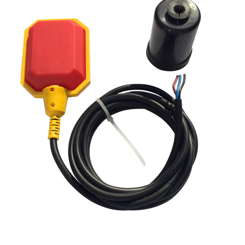 Heavy-Duty Sump Pump Float Switch With 10-Foot Water Level Sensor Adjustable Tether And Honeywell Microswitch, visible cable and casing