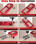 Heavy Duty Aluminum Alloy Door Hinge Template Kit For Precise Mortising Adjustable Hinge Jig with step-by-step installation guide