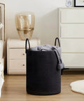 Dope Eco Friendly Tall Rope Laundry Hamper Made From Natural Cotton Rope 72L with blanket, bedroom setting.