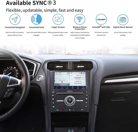 Ford Mustang Sync 2 To Sync 3 Upgrade Kit Plug And Play Wireless CarPlay 3.4 Interface And 8 Inch Capacitive Touch Screen installed