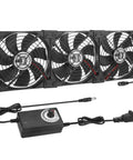 Heavy Airflow 3x120mm 14 Inch Computer Fan With AC Plug 110V To 240V Variable Speed Cooling Kit for DIY cabinets and garage