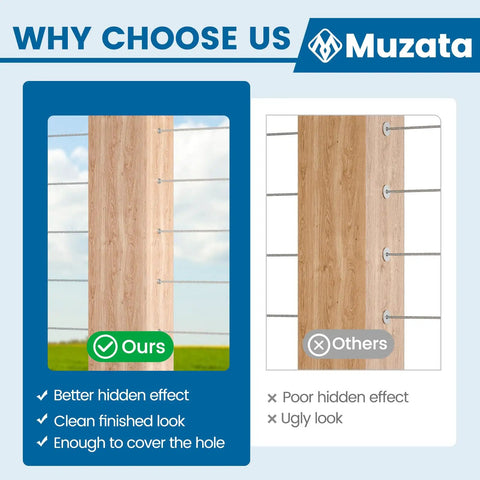 Comparison of Stainless Steel Protective Sleeves For One Eighth Inch Wire Rope In Wood Post Cable Railing Kit showing hidden effect on wood post