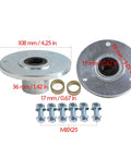 6 Inch Front Wheel Hub and Steering Spindle Kit for Racing Go Karts Drift Trikes ATVs and Quad Buggies, includes components