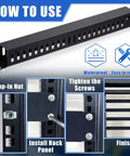 Installation guide for 8 Piece 19 Inch Rack Cable Management Kit For 1U 24 Slot Horizontal Server Mount Organizer Duct With Cover And Screws